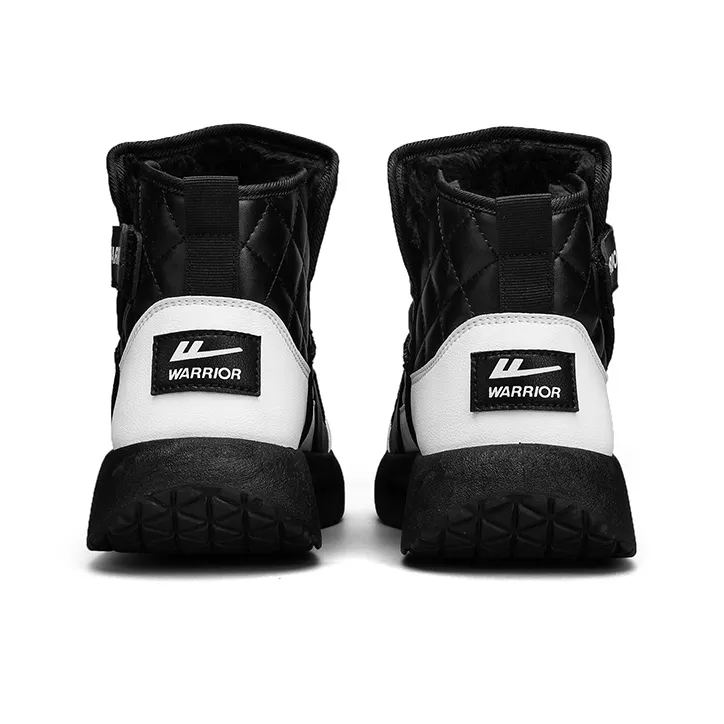 Warrior Thermal Abrasion Resistant Slip Resistant Short Snow Boots Men's Black White-3