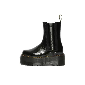 Dr.Martens 2976 Max Distressed Patent Chelsea Platform Boots 'Black' Women's