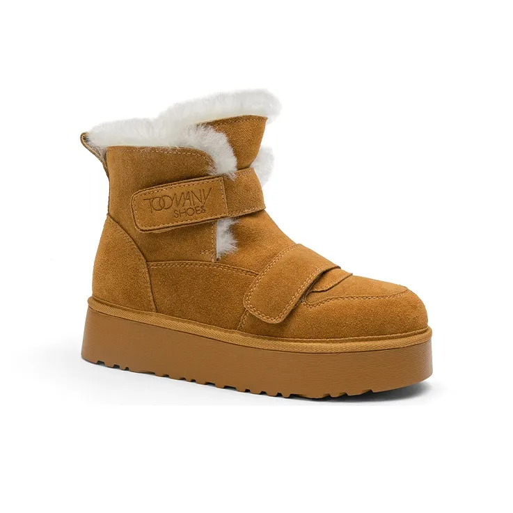 TOOMANYSHOES Short Thickened And Fleece Lined Warm Cold Resistant Height Increasing Slimming Commute Snow Boots Women's-7