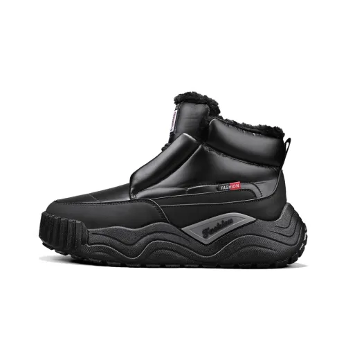 YIVELOVE Warm Wear Resistant Slip Resistant Short Snow Zoom sandal Men's Black