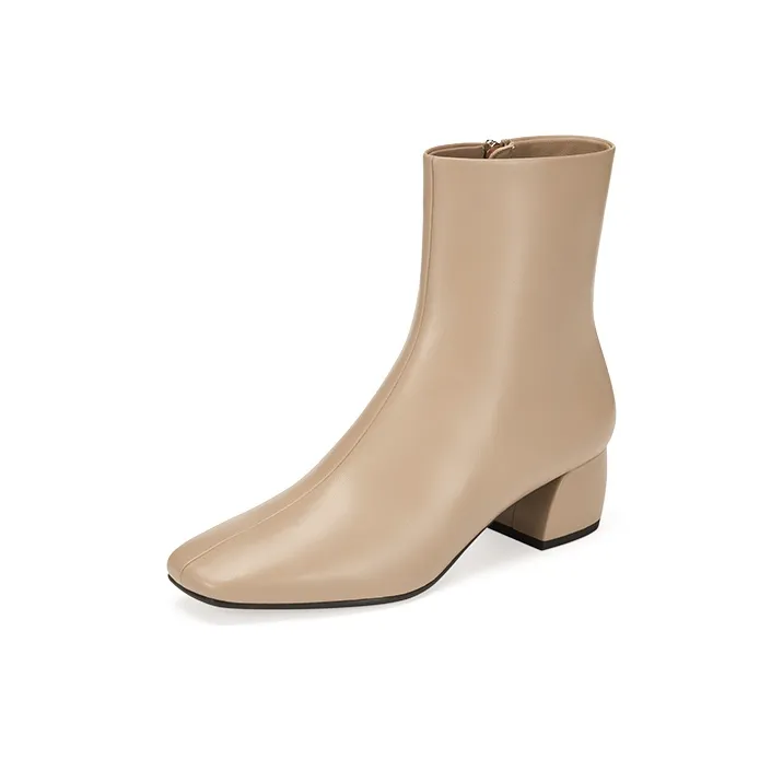 73Hours Cream Narrative Ankle Boots 5cm Women's-9