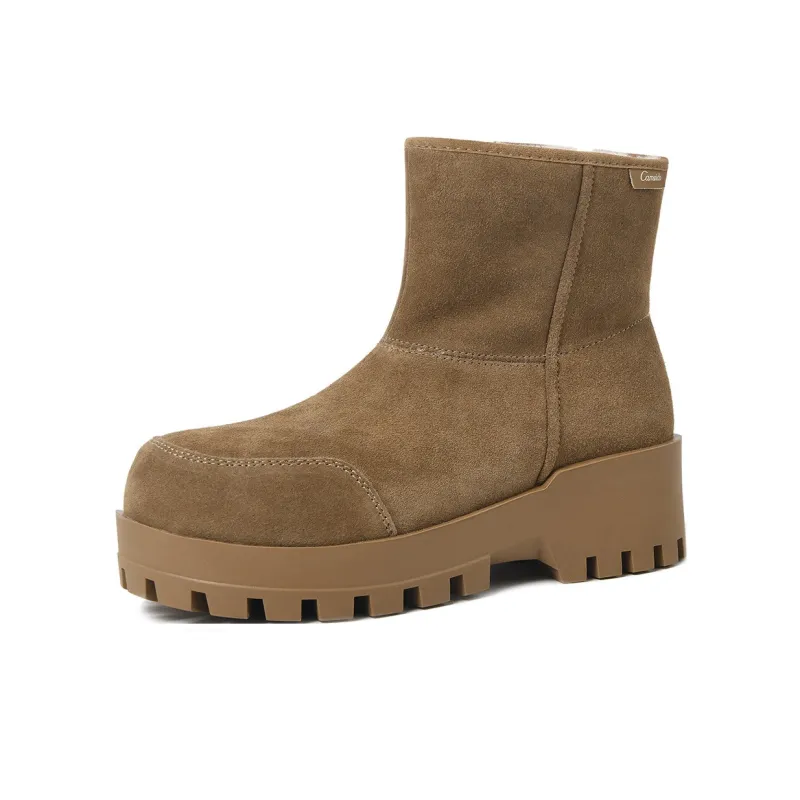 CAMEIDO Thermal Short Snow Boots Women's Camel-2