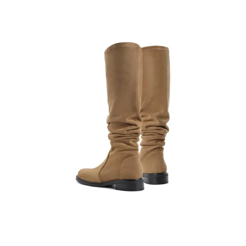 BELLE Knee high Boots 3.5CM Women's Sandstone Brown, Meteorite Black-2