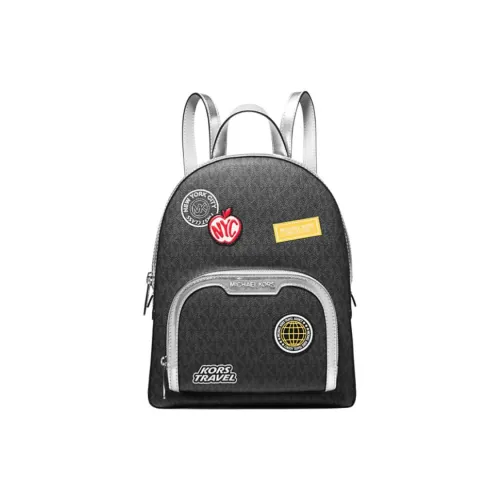 MICHAEL KORS Jaycee Coated Canvas Backpack Medium Size Women's Black