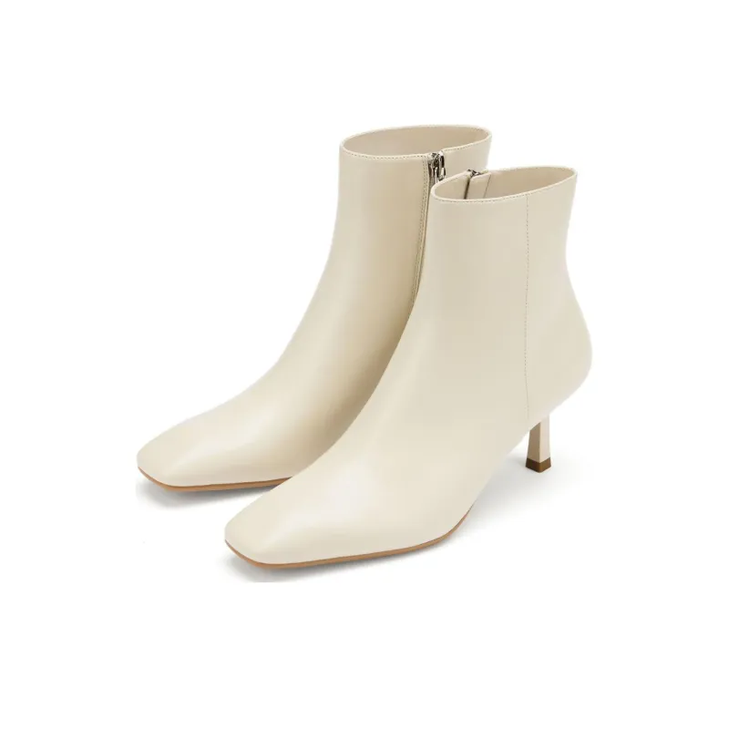 73Hours Soft-Focus Milk Coffee Ankle Boots 7cm Women's Khaki-6