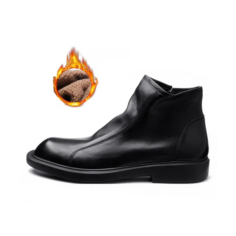LEYGMENLG Ankle Boots Men Black/Coffee/Yellow Brown/Silver-3