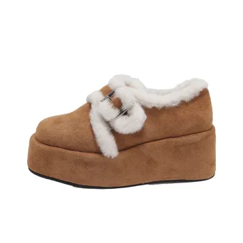 MXGM Warm Wear Resistant Height Increasing Slip Resistant Coverage Short Snow Boots Women's