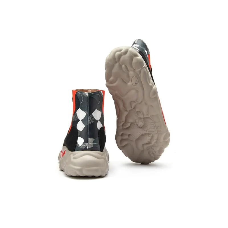 U.IN Painted Travel Shoes Sanamolls 3 Art Model Ankle Boots Men's-4