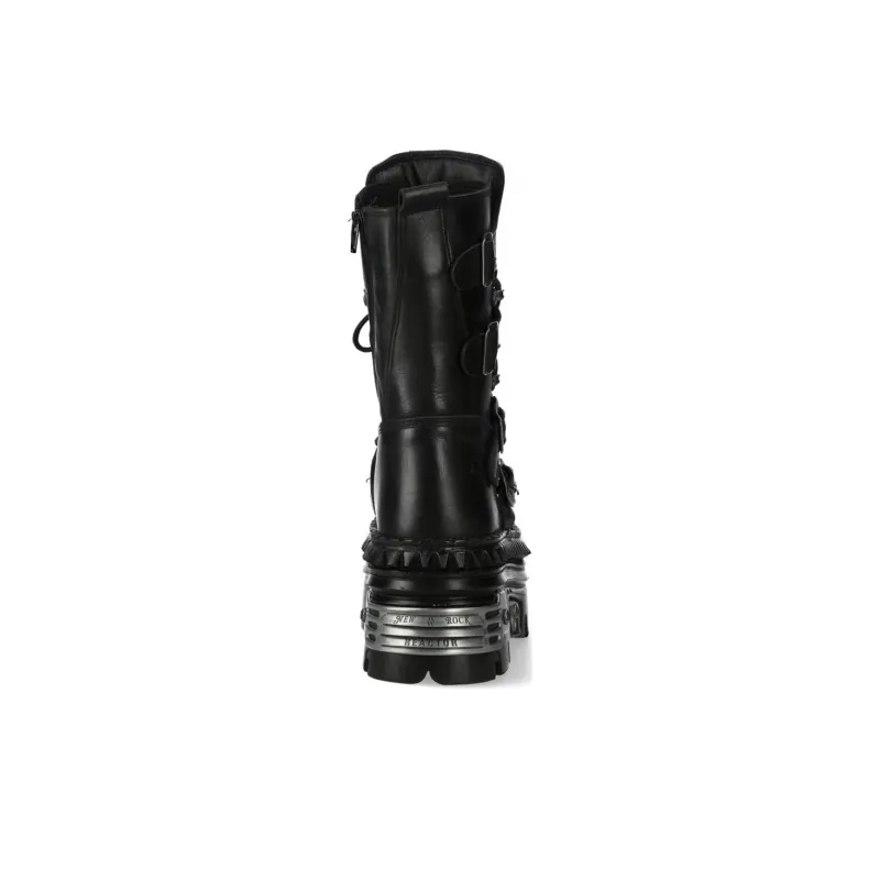NEW ROCK Ankle Boots Unisex Black-5