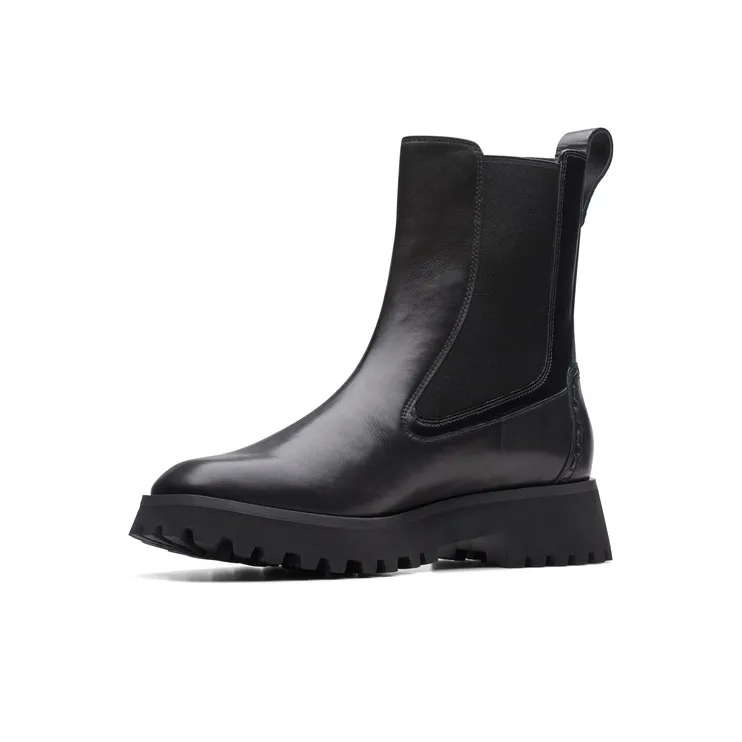 Clarks Short Chelsea Boots Women's Black-1