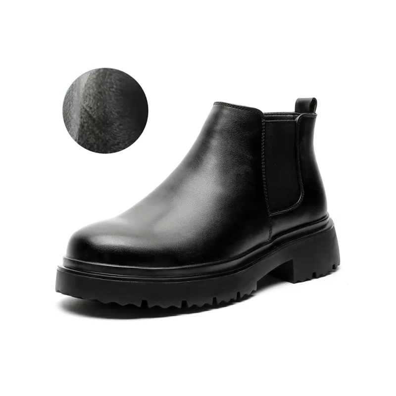 Chi Wolf Short Chelsea Boots Men's Black-4