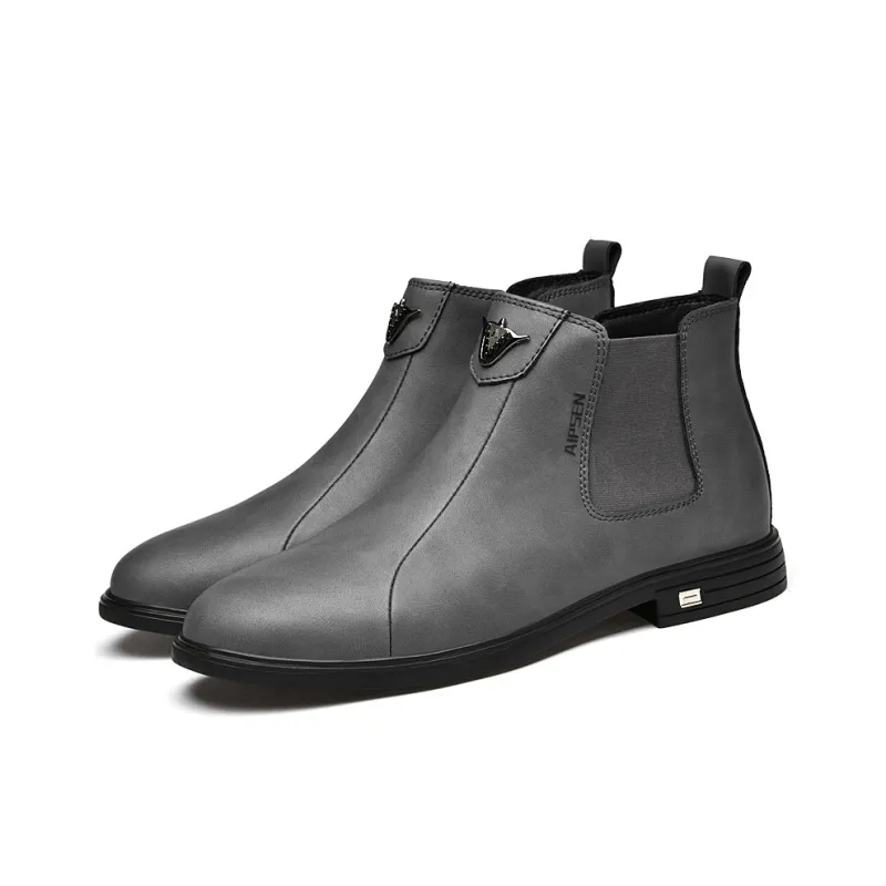 AIPSEN Short Chelsea Boots Men's Gray-2