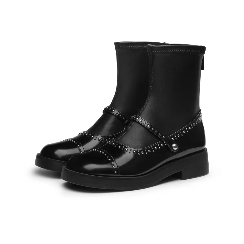 CHARLES&KEITH Small Ck Ankle Boots 3.8cm Women's Black-2