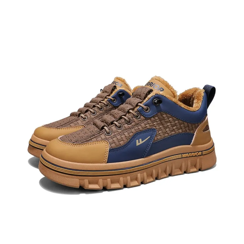 Warrior Thermal Short Snow Boots Men's Khaki Dark Blue-2