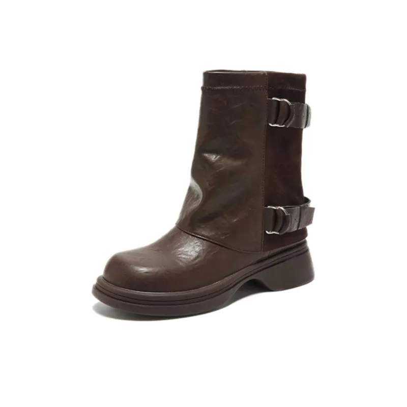 AGSDON Ankle Boots Women's Brown-1