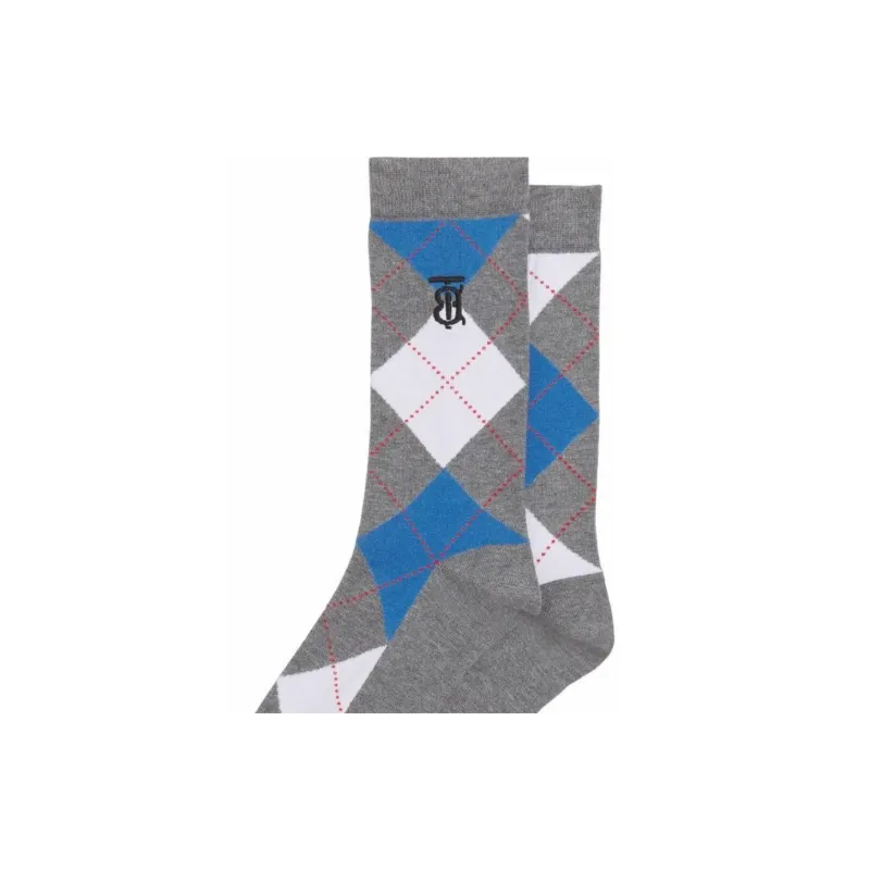 Burberry FW22 Knee-High Socks Women's 1 Pack Gray-4