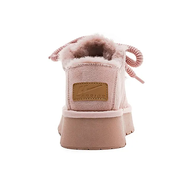 Warrior Warm Wear Resistant Slip Resistant Short Snow Boots Women's Pink-3