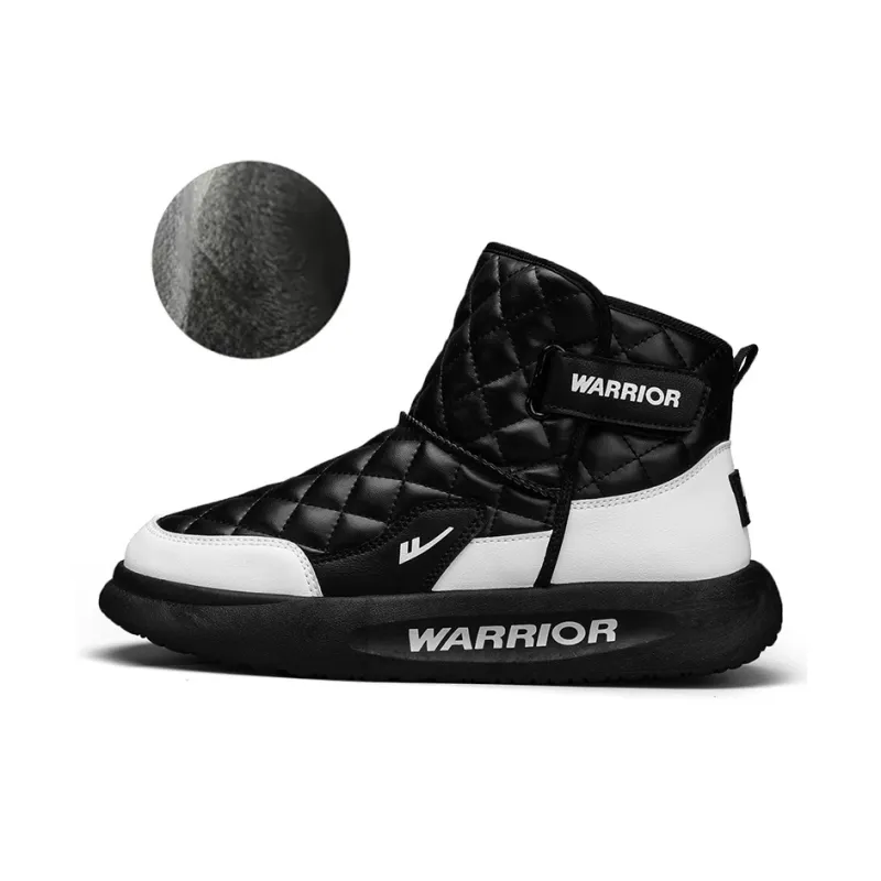 Warrior Thermal Abrasion Resistant Slip Resistant Short Snow Boots Men's Black White-1