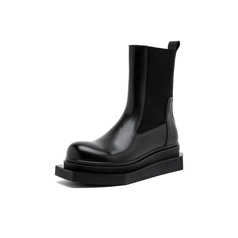 Chi Wolf Short Chelsea Boots Men's Black-2