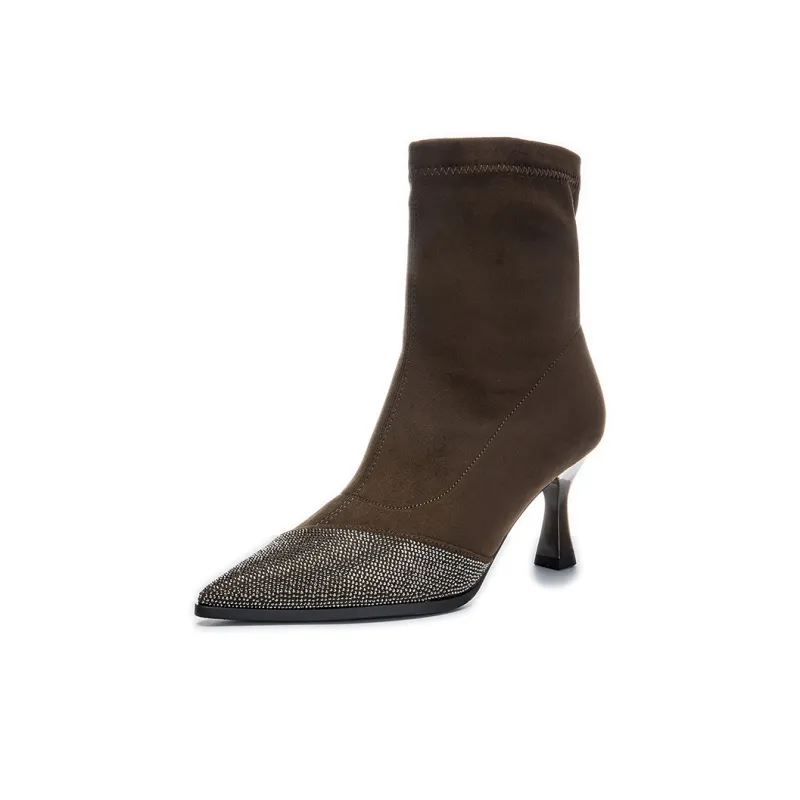 POOQ Ankle Boots Women's Black/Brown-6