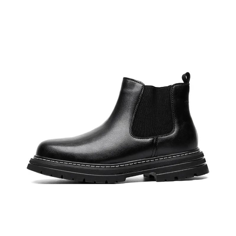 GZZ Short Chelsea Boots Men's Black-0