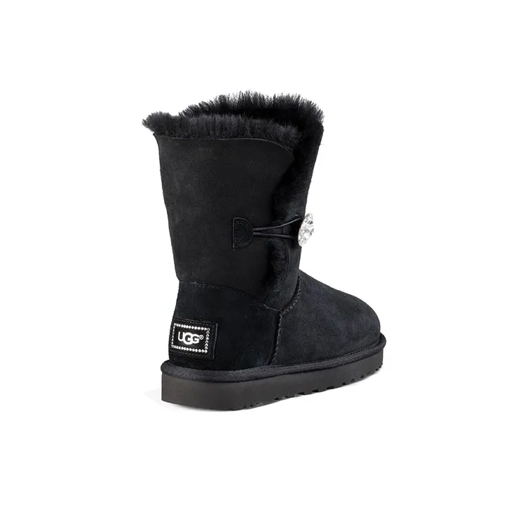 UGG Classic Bling Button Fleece Lined Black Women's-3