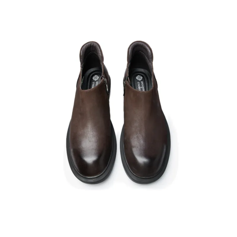 Brounvanm Ankle Boots Men Coffee/Chocolate-2