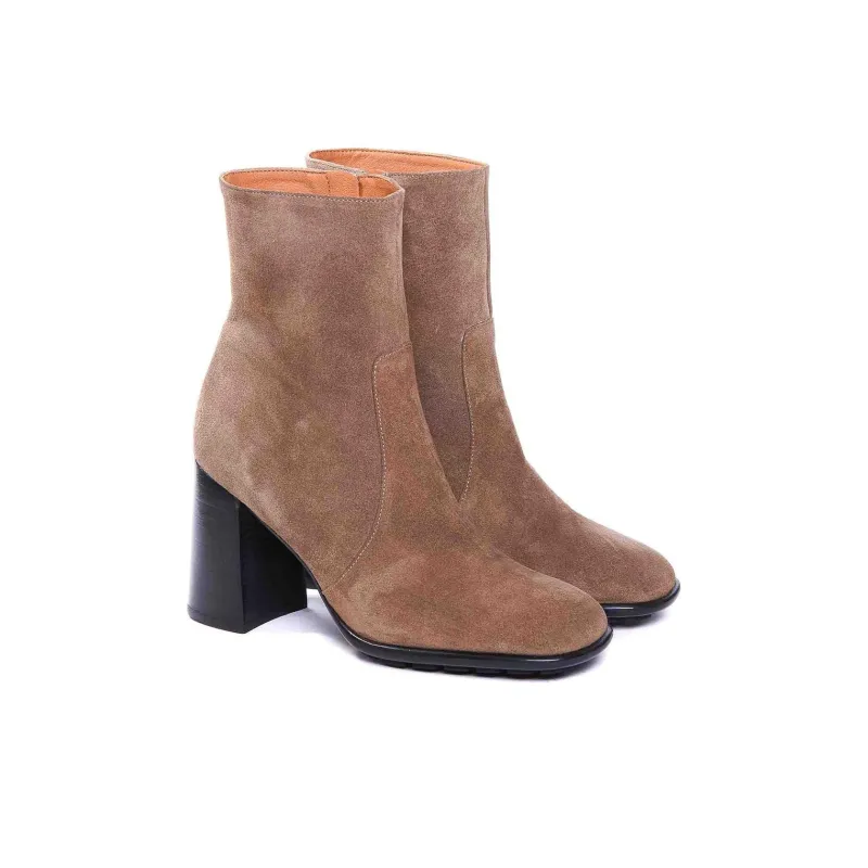 ANGEL ALARCON Chaira Ankle Boots 8cm Women's Beige-1