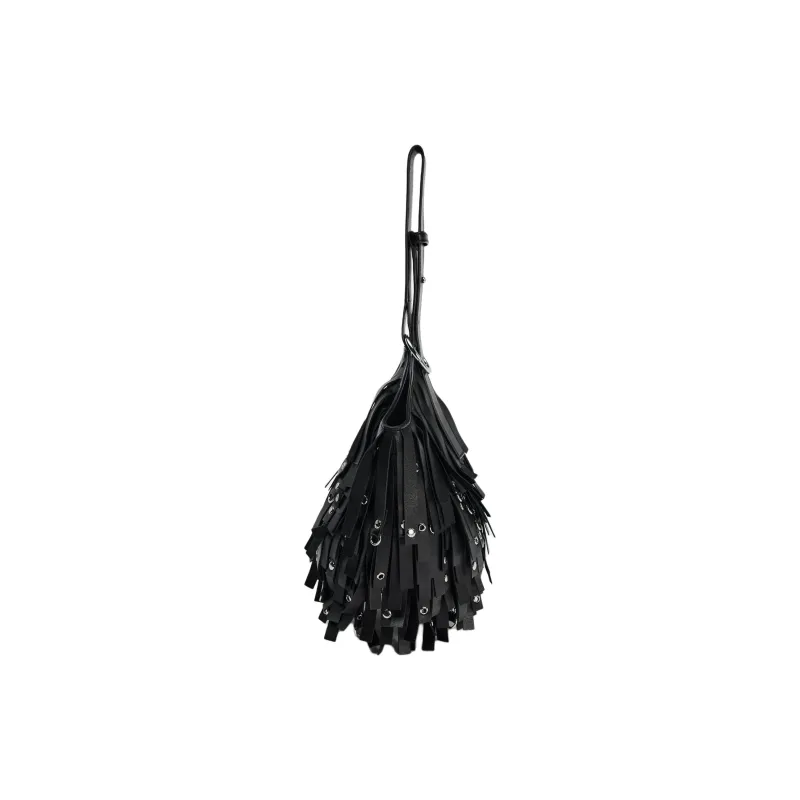 ZARA Sheepskin Bucket Bag Handbag Shoulder Bag Large Size Women's Black-3