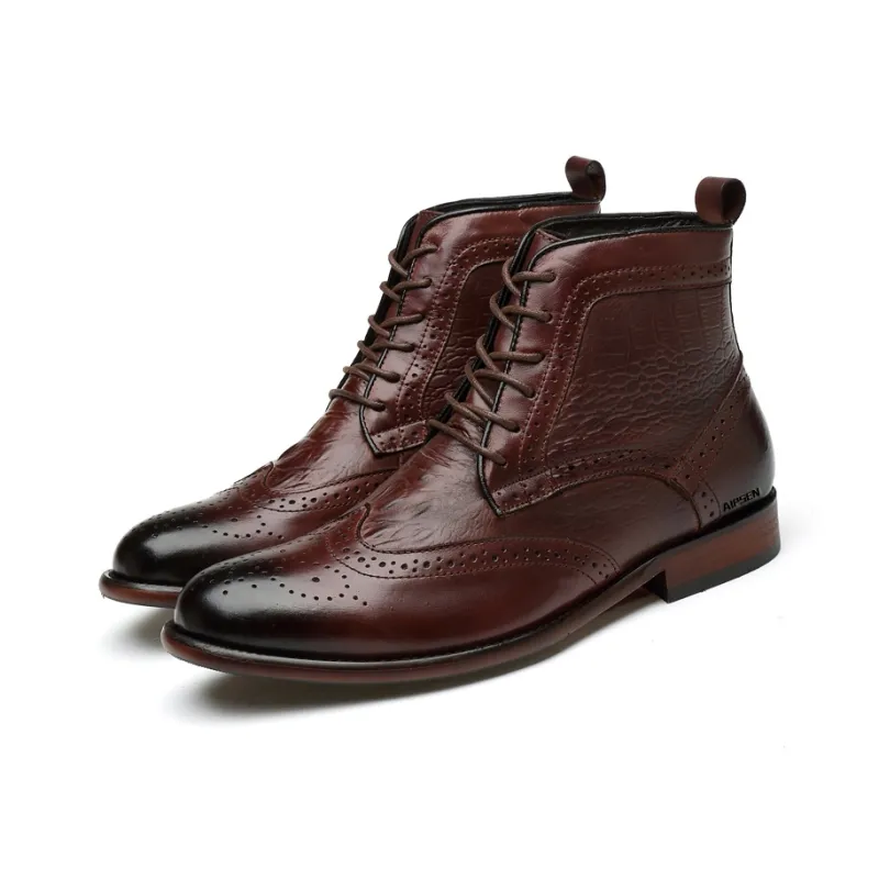 AIPSEN Short Martin Boot Men's Dark Brown-2