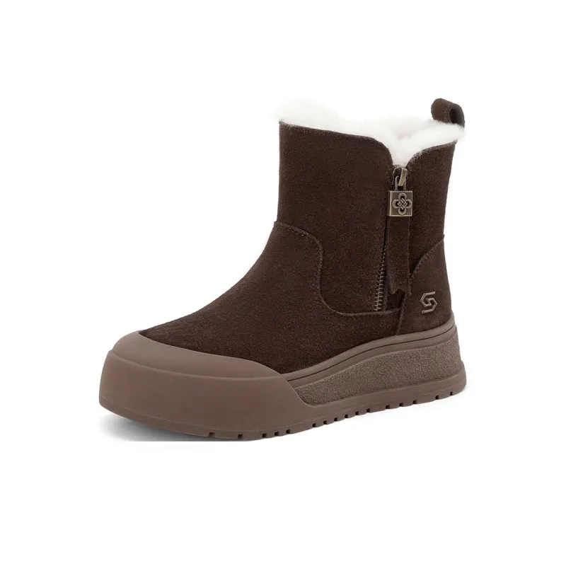 ST&SAT Thermal Abrasion Resistant Height Increasing Coverage Short Snow Boots Women's-11