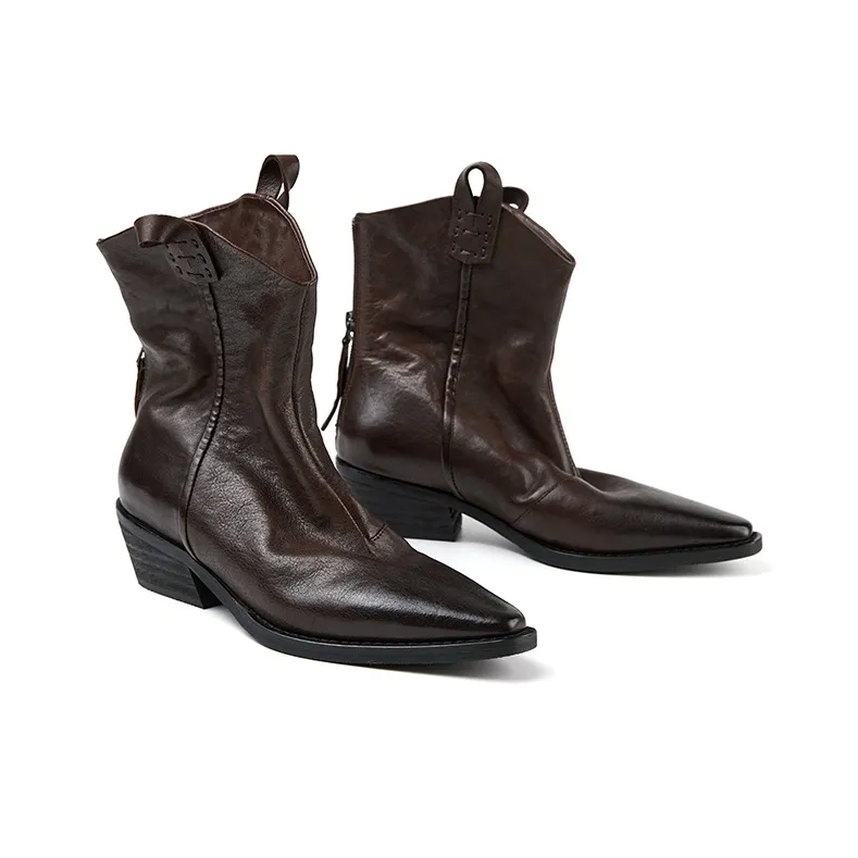 Marie Claire Ankle Boots 4.7cm Women's Lava Nama Chocolate Brown-4