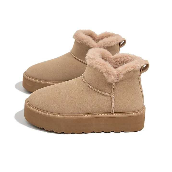 BESTFEEL Snow Boots Women's Black/Light Brown-8