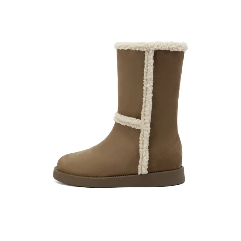 KEKAFU Warm Coverage Wear Resistant Slip Resistant Crew Snow Boots Women's-0