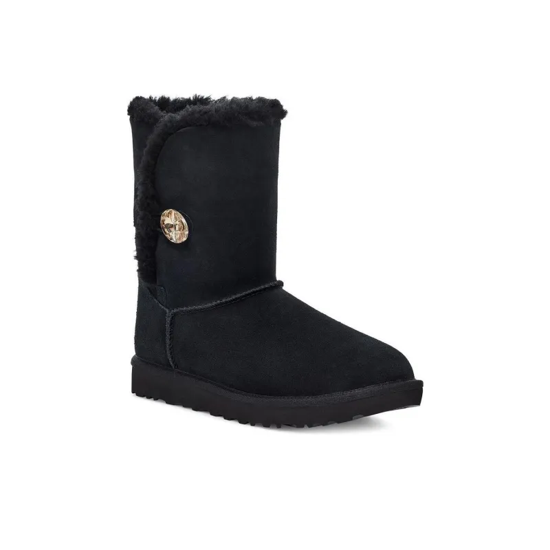 UGG Bailey Button Gold Bling Boot 'Black' Women's-7