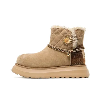 ZHAOTAIYANGLIANMING x OLD ORDER Warm Height Increasing Slip Resistant Short Snow Boots Unisex Brown