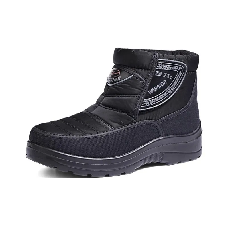Warrior Short Mid Calf Snow Boots Men's Black-1
