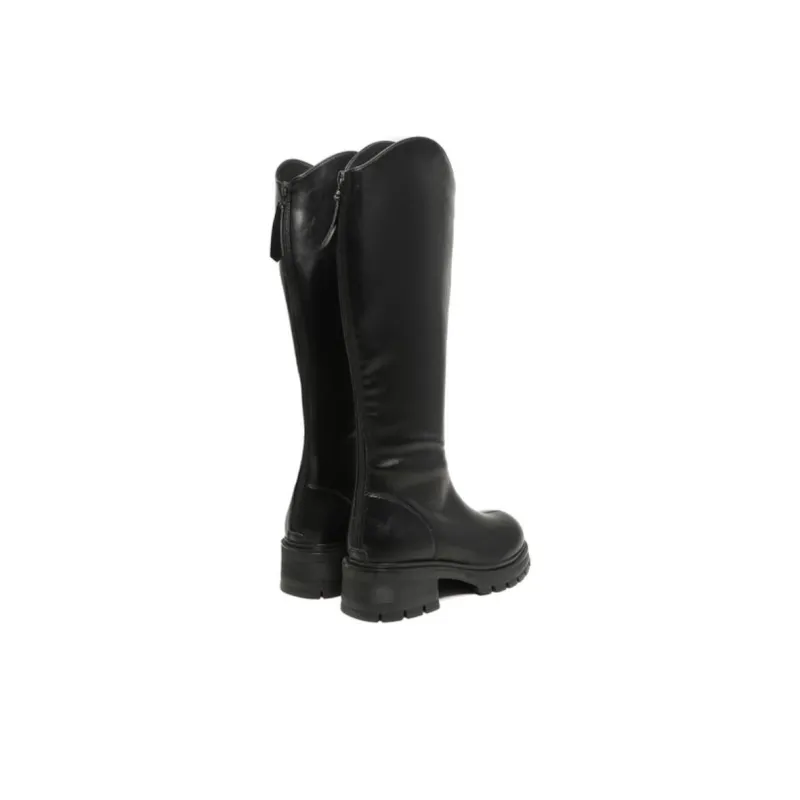 DUSTO Knee high Boots Women's Black/Beige/Coffee-3