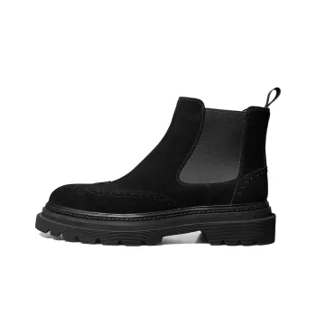 THOM WILLS Brock Brogues Suede Fall And Winter Suede Shoes Short Chelsea Boots Men's