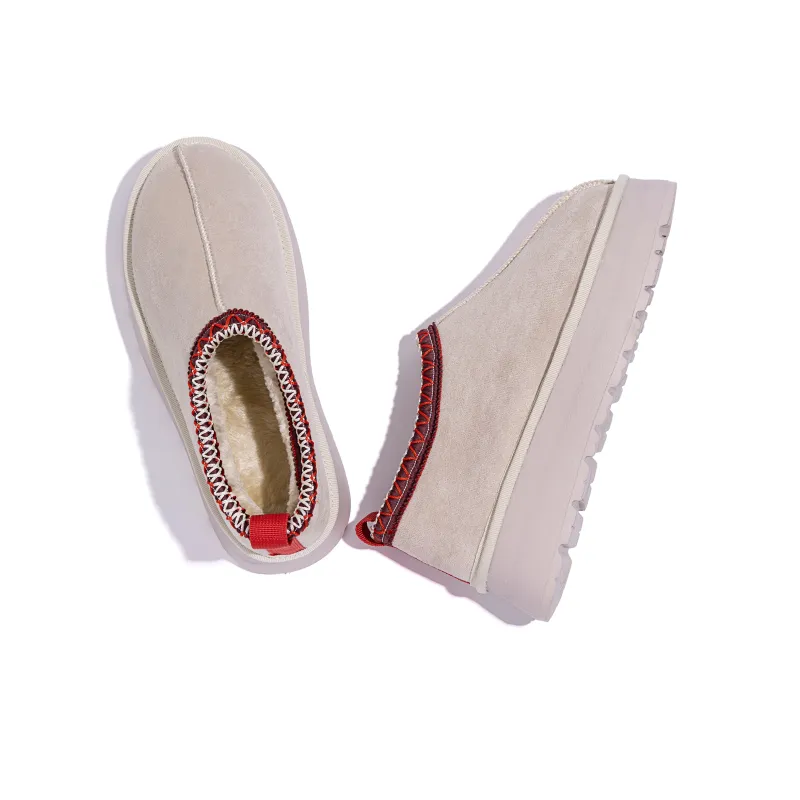 HUANQIU Crew Snow Boots Women's Beige-4