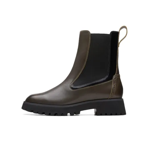 Clarks Short Chelsea Boots Women's Brown