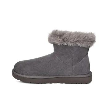 UGG Classic Fluff Pin Mini Fleece Lined Gray Women's