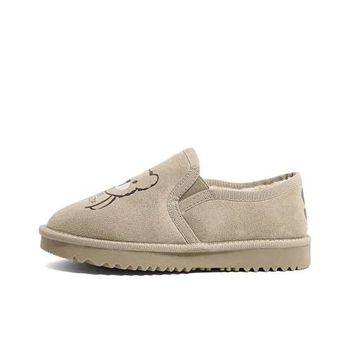 HUANQIU Warm Wear-Resistant Slip-Resistant Ankle-Length Snow Boots Women's Beige