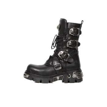 NEW ROCK Ankle Boots 6cm Unisex Black