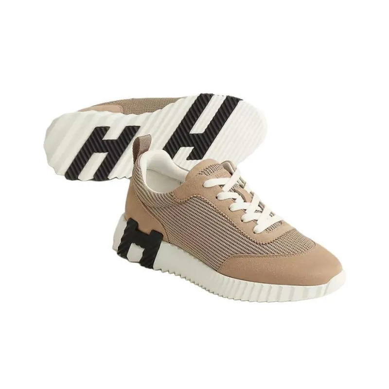 HERMES Bouncing Low Top Casual Shoes Women's Umber-2