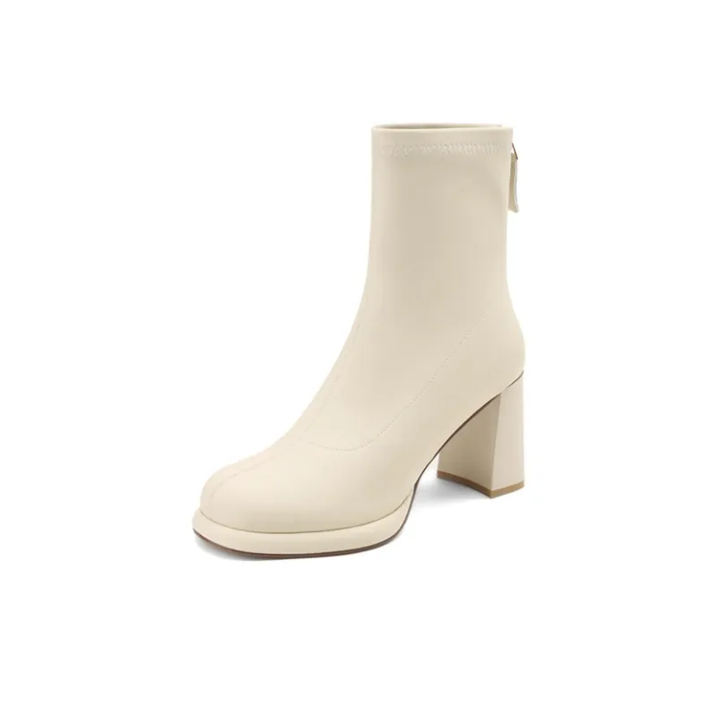 DAPHNE Ankle Boots Women's Beige/Black/Coffee-1