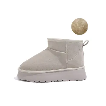 HUANQIU Crew Snow Boots Women's Beige