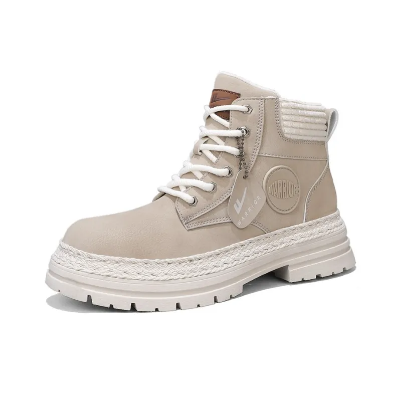 Warrior Warm Height Increasing Crew Snow Boots Men's Gray Beige-1