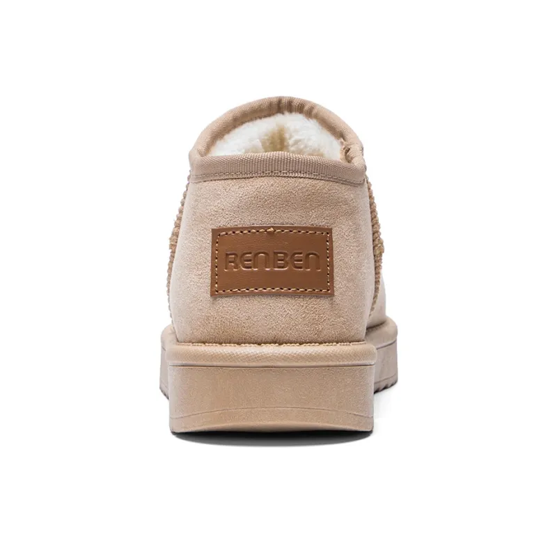 RENBEN Warm Wear Resistant Cushioning Slip Resistant Coverage Short Snow Boots Women's Khaki-4