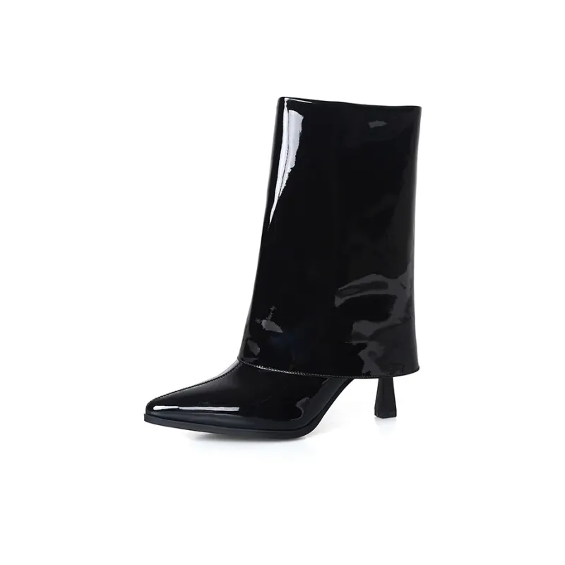 Yeezyy Reezy Bootcut Pants Ankle Boots 7 Cm Women's Black-0